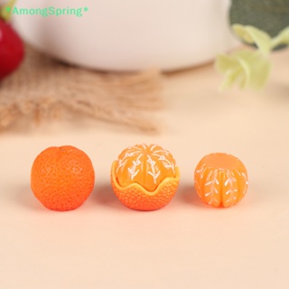 Amongspring&gt; โมเดลอาหาร ขนาดมินิ สีส้ม สําหรับตกแต่งบ้านตุ๊กตา 1:6 1:12 DIY