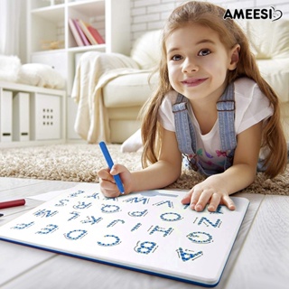 Ameesi บอร์ดวาดภาพ ic ตัวอักษร ABC เสริมการเรียนรู้เด็ก แผ่นวาดภาพ ลบได้