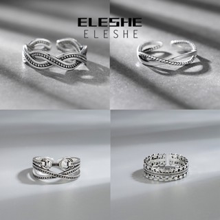 Eleshe Jewelry แหวนเงิน 925 M040 สไตล์วินเทจ เครื่องประดับ สําหรับผู้หญิง