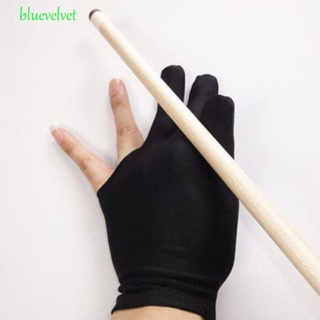 BLUEVELVET ถุงมือ ผ้าสแปนเด็กซ์ ยืดหยุ่น 3 นิ้ว สีดํา อุปกรณ์เสริม สําหรับเล่นคิว 4 ชิ้น YO-YO