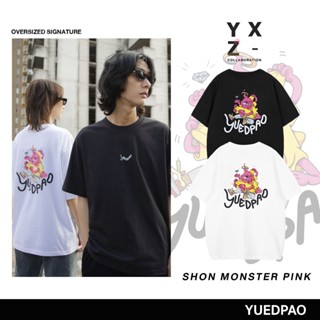  พิมพ์ลาย  X Shon Monster Pink ยอดขาย No.1 รับประกันไม่ย้วย 2 ปี เสื้อยืดเปล่า เสื้อยืด Oversized แขนสั้น Black&amp;White