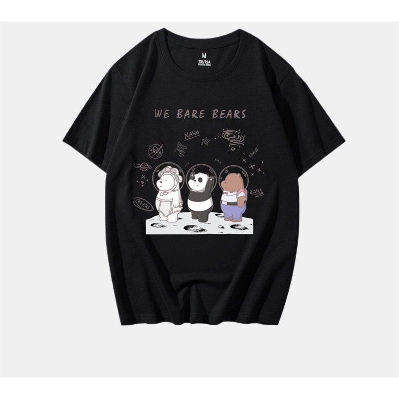 ราคาถูก-สินค้าลิขสิทธิ์มั่นใจ-เสื้อยืด-we-bare-bears-x-nasa-ร่วมกันฝึกอวกาศ-ลายการ์ตูนน่ารัก-แขนสั้น-เสื้อคู่