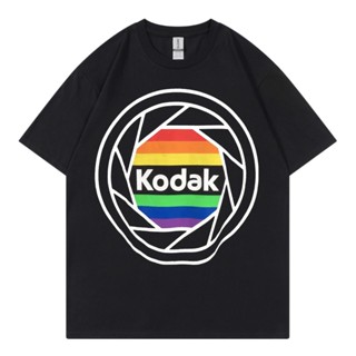  พิมพ์ลาย เสื้อยืดแขนสั้น ผ้าฝ้าย พิมพ์ลาย kodak แฟชั่นฮิปฮอป สไตล์ญี่ปุ่น ฮาราจูกุ สําหรับผู้ชาย และผู้หญิง