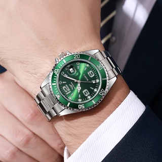 นาฬิกาข้อมือควอตซ์แฟชั่น สายแสตนเลส กันน้ํา หน้าปัดบอกปฏิทิน คุณภาพสูง แบบเรียบง่าย สไตล์นักธุรกิจ สําหรับผู้ชาย