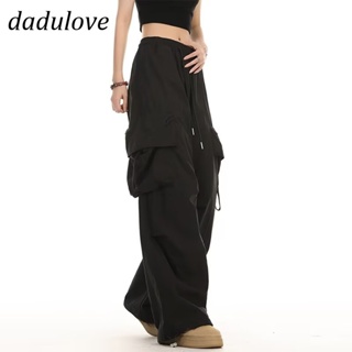DaDulove💕 New American Ins High Street Multi-pocket Overalls Niche High Waist Wide Leg Pants Large Size Trousers