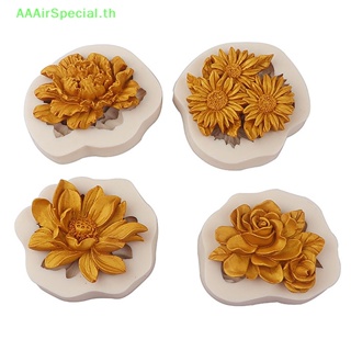 Aaairspecial แม่พิมพ์ซิลิโคน รูปดอกบัว ดอกโบตั๋น ดอกทานตะวัน ดอกกุหลาบ สไตล์จีน สําหรับตกแต่ง 1 ชิ้น