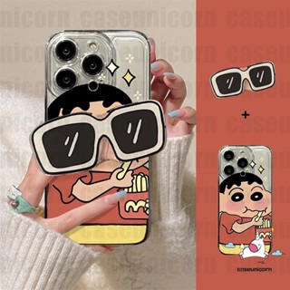 เคสโทรศัพท์มือถือ ลายการ์ตูนชินจัง สําหรับ OPPO A16 A17 A57 A54 A12 A7 A76 A96 A95 A55 A9 A15 A31 A52 A92 A78 A5 A3s A17K A12E A53 A74 A16E A5s Reno 8T 8 6 7 5F 4 5 A1K A96 เคสยึดแว่นตากันแดด