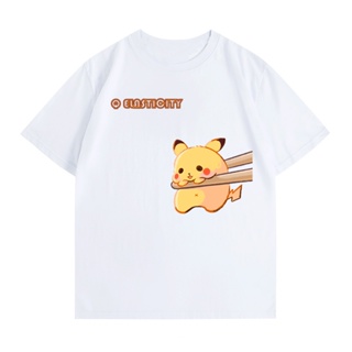 ร้อน! โปเกมอนอะนิเมะเสื้อยืดแขนสั้น Pikachu น่ารักผ้าฝ้ายอินเทรนด์หญิงแขนสั้นเสื้อยืด ins เก๋สุดฮอต