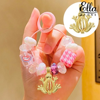 Ellastore123 จี้ลูกปัดไข่มุก รูปกบ แบบกลวง สีพื้น สําหรับทําสร้อยคอ สร้อยข้อมือ DIY