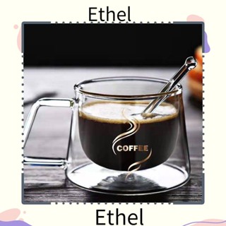 Ethel1 แก้วกาแฟ ชา สองชั้น บอโรซิลิเกตสูง ป้องกันน้ําร้อนลวก 200 มล.