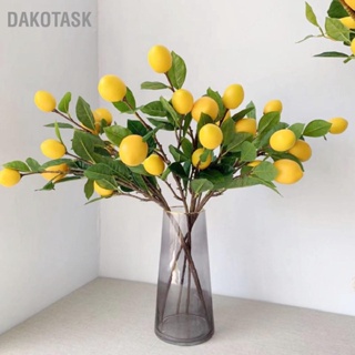  DAKOTASK กิ่งมะนาวประดิษฐ์ 65 ซม. กิ่งมะนาวเหลืองยาวใบพืชสีเขียวสำหรับห้องนั่งเล่นจำลองการตกแต่งห้อง