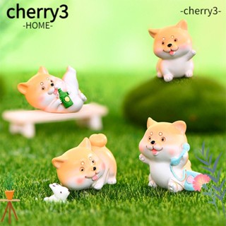 Cherry3 ฟิกเกอร์เรซิ่น รูปการ์ตูนสุนัข ขนาดเล็ก สําหรับตกแต่งบ้าน