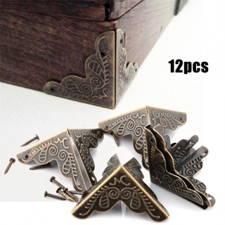 Case Box Corners Brackets 12pcs Accessories Alloy Carved Decor With Screws
