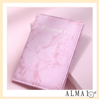 Alma 2 ชิ้น / เซต ปกหนังสือเดินทาง ผู้ชาย ผู้หญิง เดินทาง หนัง แท็กกระเป๋าเดินทาง