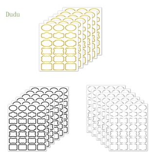 Dudu สติกเกอร์ฉลากเปล่า กันน้ํา สีทอง สีเงิน สีดํา สไตล์มินิมอล สําหรับติดขวดโหล เครื่องเทศ
