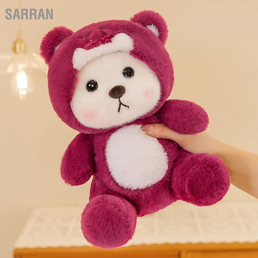 sarran-การ์ตูนหมีของเล่นตุ๊กตากับหมวกเด็กผู้ใหญ่น่ารักตุ๊กตาหมียัดไส้หมอนตกแต่งบ้าน