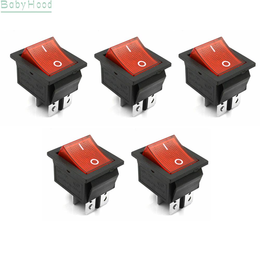 big-discounts-red-lamp-4-pin-on-off-2-position-dpst-rocker-switches-16a-250v-kcd4-201-set-of-5-bbhood