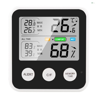[พร้อมส่ง] เครื่องวัดอุณหภูมิความชื้นดิจิทัล ความแม่นยําสูง หน้าจอ LCD ℃/℉ สลับได้ทุกเวลา / 24 ชั่วโมงอุณหภูมิความชื้นต่ําสุดสบาย R