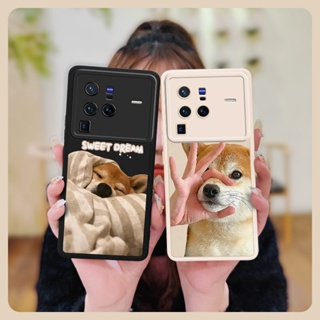Cartoon simple Phone Case For VIVO X80 Pro Silica gel luxurious Phone lens protection soft shell Waterproof protective leather