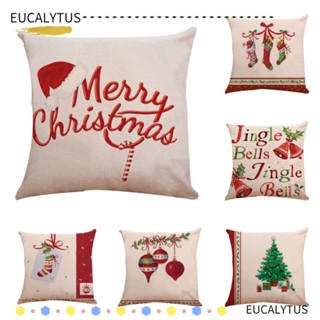 Eutus ปลอกหมอน ปักลายคริสต์มาส สําหรับตกแต่งบ้าน ปาร์ตี้คริสต์มาส