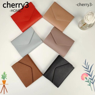 Cherry3 กระเป๋าสตางค์หนัง ใบสั้น ใส่บัตรได้หลายใบ อเนกประสงค์ สําหรับผู้หญิง