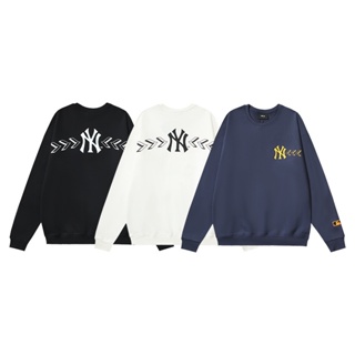 Ny&amp;mlb เสื้อกันหนาว คอกลม แขนลูกศร ผ้าฝ้ายแท้ ปักลายลูกศร สวยงาม อเนกประสงค์ สําหรับผู้ชาย และผู้หญิง Hrtey