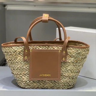 EUAW JACQUEMUS Soleil new leather side decoration Lafite woven basket handbag beach bag womens bag