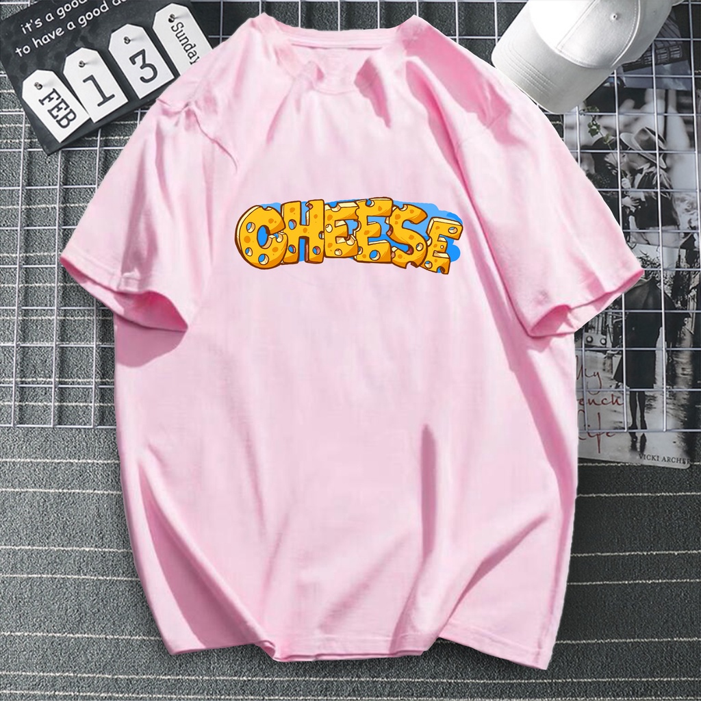 ดูดีนี่-เสื้อยืดใหม่-cheese-print-design-t-shirt-cotton-unisex-cod-asia-size