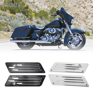 ARIONZA 2 ชิ้น Saddlebag Latch ครอบคลุม Saddle Bag ด้านนอกฝาปิดบานพับครอบคลุมแผ่นสำหรับ Touring Street Glide Electra Road 1993 ถึง 2013