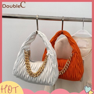 【Double C 】✿   กระเป๋าถือ กระเป๋าสะพายไหล่ คุณภาพสูง แบบพกพา สําหรับสตรี