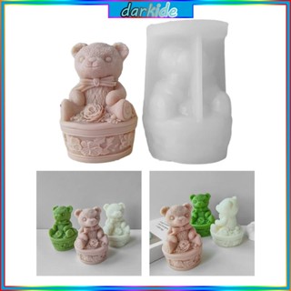 แม่พิมพ์ซิลิโคน รูปหมี ดอกไม้เข้ม สําหรับตกแต่งบ้าน DIY