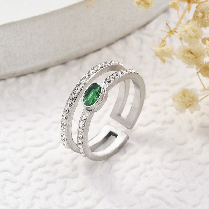 แบรนด์ใหม่-แหวนเหล็กไทเทเนียม-เพทาย-สีเขียว-สองชั้น-สไตล์เรโทร-สําหรับผู้หญิง