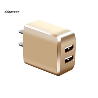 &lt;Dobetter&gt; อะแดปเตอร์ที่ชาร์จโทรศัพท์ พอร์ต USB คู่ ปลั๊ก US สีพื้น ชาร์จเร็ว