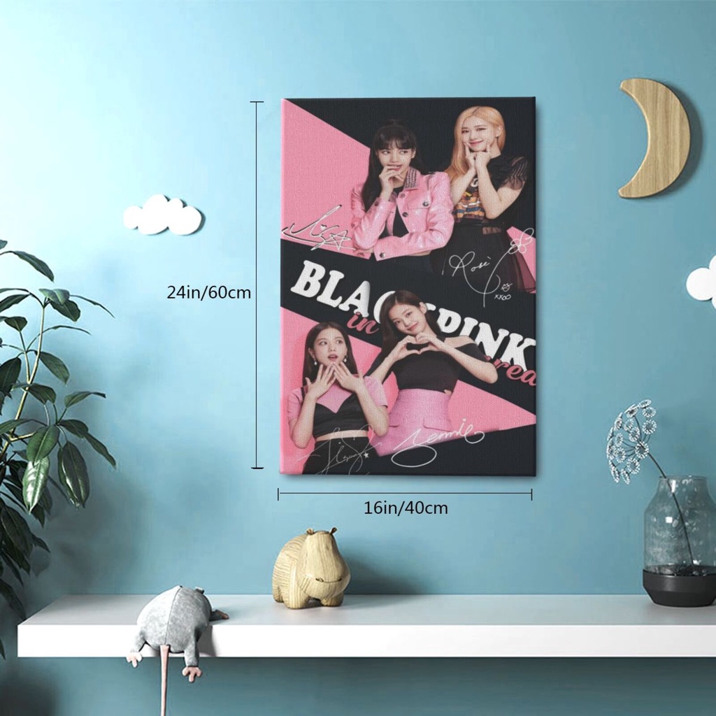 blackpink-ภาพวาดผ้าใบ-ตกแต่งผนังบ้าน-โปสเตอร์ศิลปะ-ของขวัญสําหรับเด็กชายและเด็กหญิง-ห้องนอน