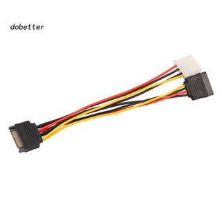 <Dobetter> สายเคเบิลพาวเวอร์ SATA ตัวผู้ เป็น 4Pin IDE Molex ตัวเมีย 15Pin SATA ตัวเมีย 15Pin