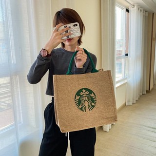 Focuslife Starbucks กระเป๋าผ้ากระสอบ ใส่กล่องอาหารกลางวัน สไตล์ญี่ปุ่น