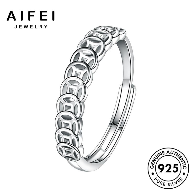 aifei-jewelry-โชคลาภย้อนยุค-แหวน-silver-เงิน-แฟชั่น-925-ต้นฉบับ-เครื่องประดับ-เครื่องประดับ-เกาหลี-คู่รัก-แท้-r312