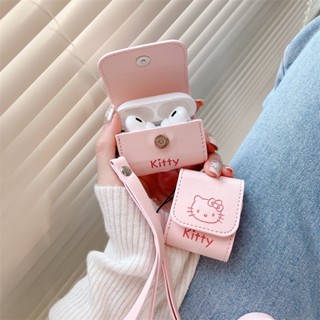 เคสหูฟังบลูทูธ หนัง PU ลายการ์ตูนคิตตี้ สําหรับ AirPods Pro2 Airpod Pro 1 2 3 AirPods Pro 2