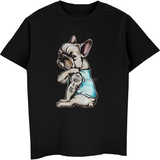 【hot sale】เสื้อยืดแฟชั่นผู้ชายผ้าฝ้ายพิมพ์ลาย Bioshick French Bulldog IM Not A Pug Frenchie