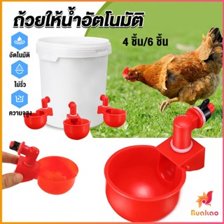 BUAKAO ถ้วยให้น้ำอัตโนมัติ สำหรับไก่ 4 ชิ้น 6 ชิ้น Automatic drinker