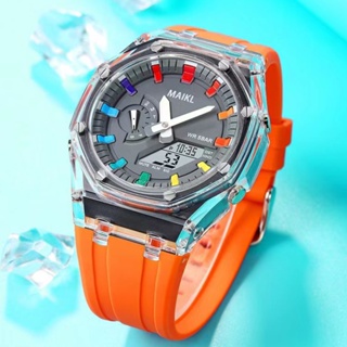 นาฬิกาข้อมืออิเล็กทรอนิกส์ สายซิงโครนัส กันน้ํา อเนกประสงค์ แฟชั่นสปอร์ต สําหรับนักเรียน