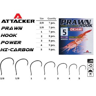 เบ็ดตกกุ้ง Attacker PRAWN HOOK OKIAMI POWER HI-CARBON