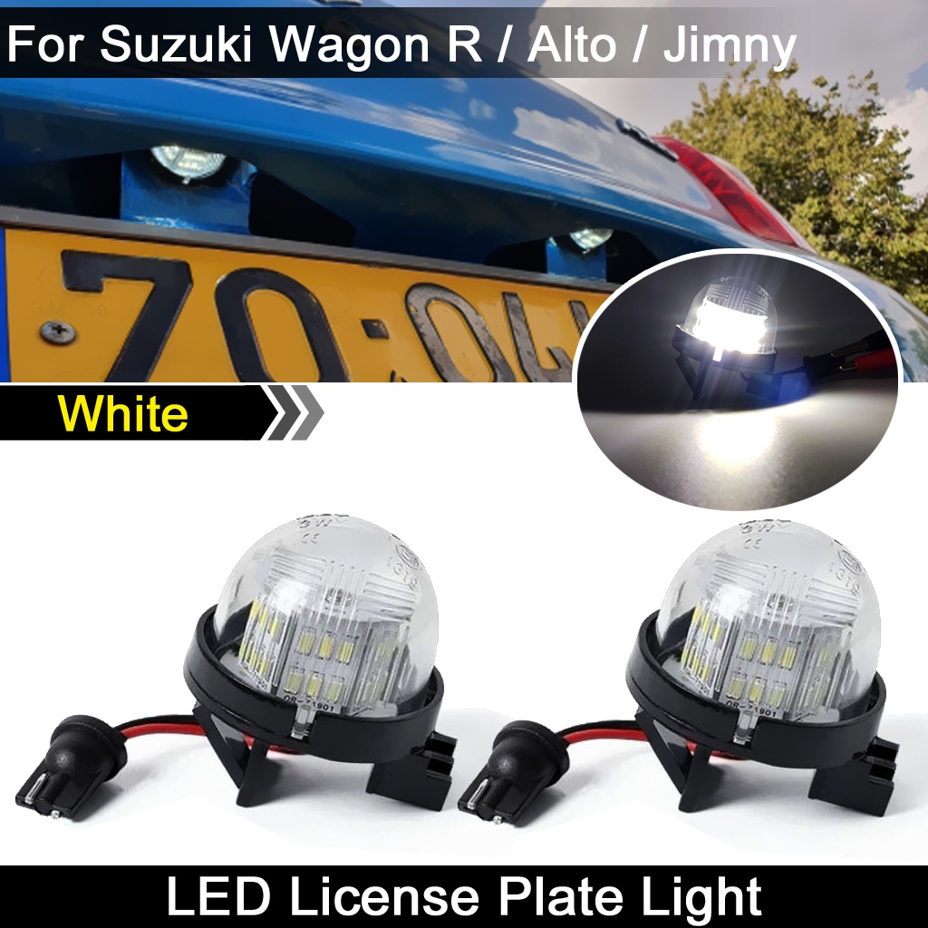หลอดไฟ-led-ติดป้ายทะเบียนรถยนต์-สีขาว-สําหรับ-suzuki-wagon-r-alto-jimny-2-ชิ้น
