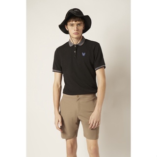 ESP เสื้อโปโลลายเฟรนช์ชี่ ผู้ชาย สีดำ | Frenchie Polo Shirt | 3742