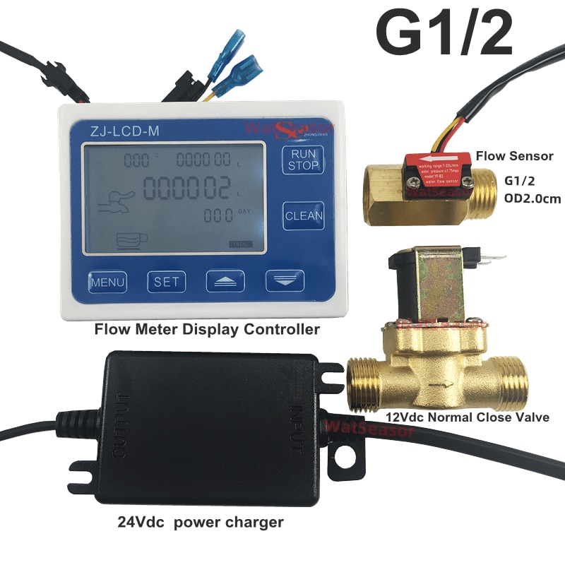 ZJ-LCD-M Quantitative Control Flow Sensor Meter Lcd Display Water Flow ...