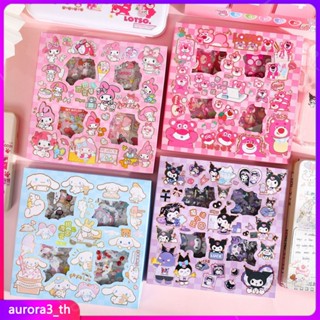 【ในการจัดส่ง】 SANRIO สติกเกอร์ใส ลายซานริโอ้ สําหรับตกแต่งสมุดโน้ต DIY จํานวน 100 แผ่น