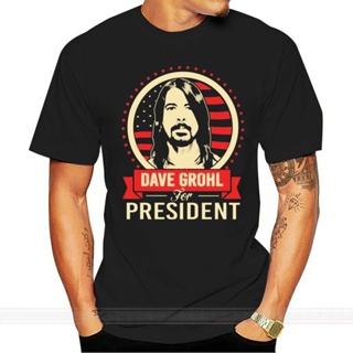 เสื้อยืดครอปเสื้อยืดลําลอง พิมพ์ลาย Dave Grohl For President แฟชั่นสําหรับผู้ชาย และผู้หญิงS-5XL