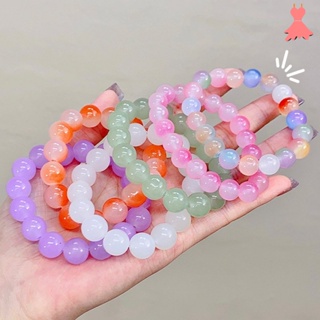 Bodhi สร้อยข้อมือลูกปัดสีค่อยๆ สําหรับผู้หญิง ผู้ชาย / ลูกปัดนําโชค ปรับได้ สร้อยข้อมือยางยืด เครื่องประดับสตริงมือ