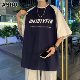 ASRV เสื้อยืดผู้ชายเยาวชนยอดนิยมในช่วงฤดูร้อนน้ำห้าจุดแขนสั้นใหม่แฟชั่นน้ำยี่ห้อขี้เกียจรอบคอ