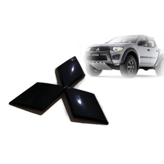 *แนะนำ* โลโก้หน้ากระจัง Mitsubishi Triton ขนาด 14.5 cm สีดำเงา สำหรับรถ Mitsubishi Triton ปี 2005 - 2014